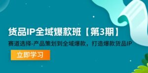 (12078期)货品-IP全域爆款班【第3期】赛道选择-产品策划到全域爆款,打造爆款货品IP-中创网_分享创业项目_助您在家赚钱