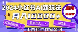 2024最新小红薯AI赛道,蓝海项目,月入10000+,0成本,当事业来做,可矩阵-中创网_分享创业项目_助您在家赚钱