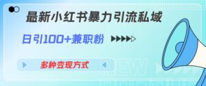 最新小红书暴力引流私域玩法,日引100+兼职粉,多种变现方式-中创网_分享创业项目_助您在家赚钱