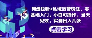 网盘拉新+私域运营玩法，零基础入门，小白可操作，当天见效-中创网_分享创业项目_助您在家赚钱