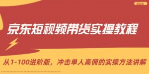 (12061期)京东短视频带货实操教程,从1-100进阶版,冲击单人高佣的实操方法讲解-中创网_分享创业项目_助您在家赚钱