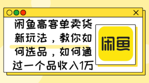 (12387期)闲鱼高客单卖货新玩法,教你如何选品,如何通过一个品收入1万+-中创网_分享创业项目_助您在家赚钱