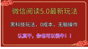 (11507期)微信阅读全新5.0版本号,高科技游戏玩法,彻底解锁新技能,多用户日入500+-中创网_分享创业项目_助您在家赚钱