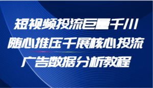 短视频投流巨量千川随心推压千展核心投流广告数据分析教程(65节)-中创网_分享创业项目_助您在家赚钱