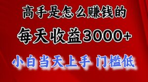 高手是怎么赚钱的,一天收益3000+,闷声发财项目,不是一般人能看懂的-中创网_分享创业项目_助您在家赚钱