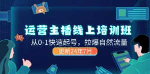 （11672期）2024经营 网络主播线上培训班，从0-1迅速养号，拉爆自然搜索流量 (升级24年7月)-中创网_分享创业项目_助您在家赚钱