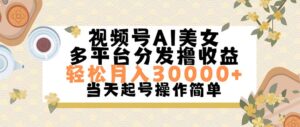 (11684期)视频号AI美女,轻松月入30000+,操作简单轻松上手-中创网_分享创业项目_助您在家赚钱