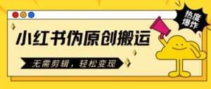 小红书的原创文章运送，不用视频剪辑，轻轻松松转现-中创网_分享创业项目_助您在家赚钱