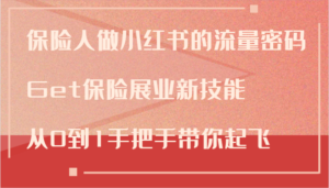 保险人做小红书的流量密码，Get保险展业新技能，从0到1手把手带你起飞-中创网_分享创业项目_助您在家赚钱