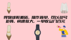 得物球鞋搬砖,操作简单,可以多号矩阵,快速放大,一单收益几百元-中创网_分享创业项目_助您在家赚钱