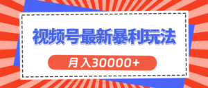 （11588期）微信视频号全新爆利游戏玩法，轻轻松松月入30000-中创网_分享创业项目_助您在家赚钱