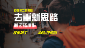(11682期)去重新思路,详细教你自媒体视频二剪搬运技术,自己加工双重去重100%过…-中创网_分享创业项目_助您在家赚钱