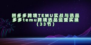 (11934期)拼多多平台跨境电商TEMU实战演练与选款,多多的temu跨境电商选款经营实际操作(33节)-中创网_分享创业项目_助您在家赚钱