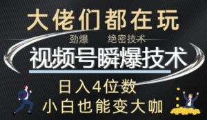 视频号瞬爆技术+直播玩法解析-中创网_分享创业项目_助您在家赚钱