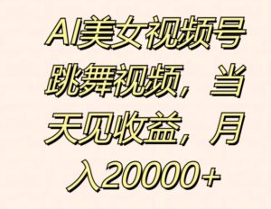 AI美女丝袜号跳舞的视频,当日见盈利,月入2w-中创网_分享创业项目_助您在家赚钱