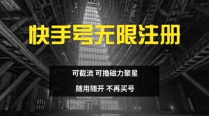 快手无限注册,可截流,可撸磁力聚星,随用随开,不再买号【揭秘】-中创网_分享创业项目_助您在家赚钱