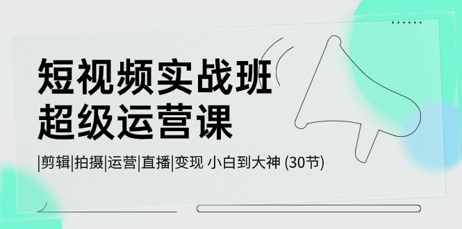 短视频实战班超级运营课 |剪辑|拍摄|运营|直播|变现 小白到大神 (30节)-中创网_分享创业项目_助您在家赚钱