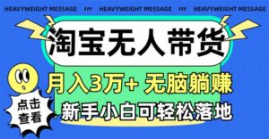 (11574期)淘宝无人带货3.0高收益玩法,月入3万+,无脑躺赚,新手小白可落地实操-中创网_分享创业项目_助您在家赚钱