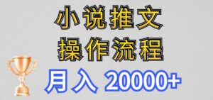小说推文项目新玩法操作全流程,月入20000+,门槛低非常适合新手-中创网_分享创业项目_助您在家赚钱