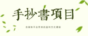 手抄书项目，一天赚上百的副业！自媒体平台带来的盈利方式揭秘【附软件】-中创网_分享创业项目_助您在家赚钱