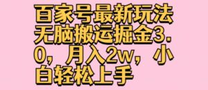 百度百家全新游戏玩法没脑子运送掘金队3.0,月入2w,新手快速上手-中创网_分享创业项目_助您在家赚钱