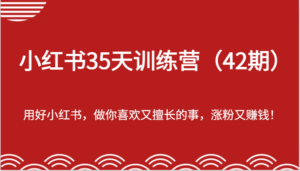 小红书35天训练营（42期）-用好小红书，做你喜欢又擅长的事，涨粉又赚钱！-中创网_分享创业项目_助您在家赚钱