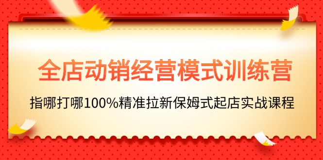 （11460期）全店动销-经营模式训练营，指哪打哪100%精准拉新保姆式起店实战课程-中创网_分享创业项目_助您在家赚钱