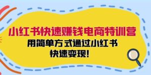小红书快速赚钱电商特训营:用简单方式通过小红书快速变现!(55节)-中创网_分享创业项目_助您在家赚钱