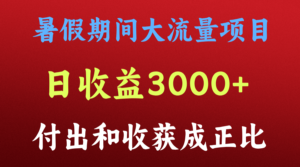 一天盈利3000 ,暑假时间, 这样的项目才是火-中创网_分享创业项目_助您在家赚钱