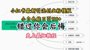 2024小红书引流自主创业粉史上最牛细实例教程,教你如何引流方法【揭密】-中创网_分享创业项目_助您在家赚钱