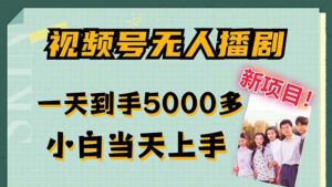 (12046期)视频号无人播剧,拉爆流量不违规,一天到手5000多,小白当天上手,多…-中创网_分享创业项目_助您在家赚钱