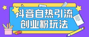 抖音吸粉自主创业粉自然游戏玩法日引200 精准粉-中创网_分享创业项目_助您在家赚钱