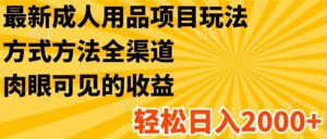 全新两性用品新项目游戏玩法,具体方法新零售,很明显的盈利,轻轻松松日入2000-中创网_分享创业项目_助您在家赚钱