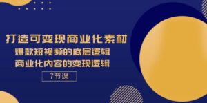 (11829期)打造出可变现商业化的素材内容,爆款短视频的底层思维,商业化的视频的转现逻辑性-7节-中创网_分享创业项目_助您在家赚钱