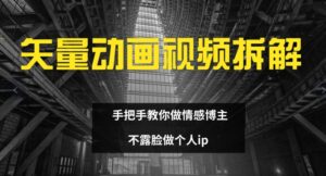 矢量动画视频全拆解 手把手教你做情感博主 不露脸做个人ip【揭秘】-中创网_分享创业项目_助您在家赚钱