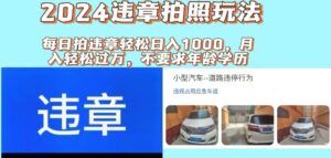 (11743期)2024违章拍照新玩法,推广躺赚+拍照赚钱双模式,日入1000+-中创网_分享创业项目_助您在家赚钱