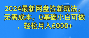 2024最新网盘拉新玩法，无需成本，0基础小白可做，轻松月入6000+-中创网_分享创业项目_助您在家赚钱