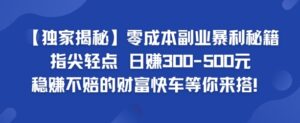 【独家揭秘】零成本副业暴利秘籍：指尖轻点，日赚几张，稳赚不赔的财富快车等你来搭-中创网_分享创业项目_助您在家赚钱
