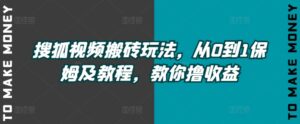 搜狐视频搬砖玩法，从0到1保姆及教程，教你撸收益-中创网_分享创业项目_助您在家赚钱