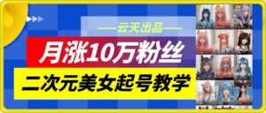 云天二次元美女起号教学，月涨10万粉丝，不判搬运-中创网_分享创业项目_助您在家赚钱