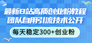 （11661期）全新B站高品质自主创业粉实例教程，精英团队自购引流技术公布，每日平稳300 自主创业粉-中创网_分享创业项目_助您在家赚钱