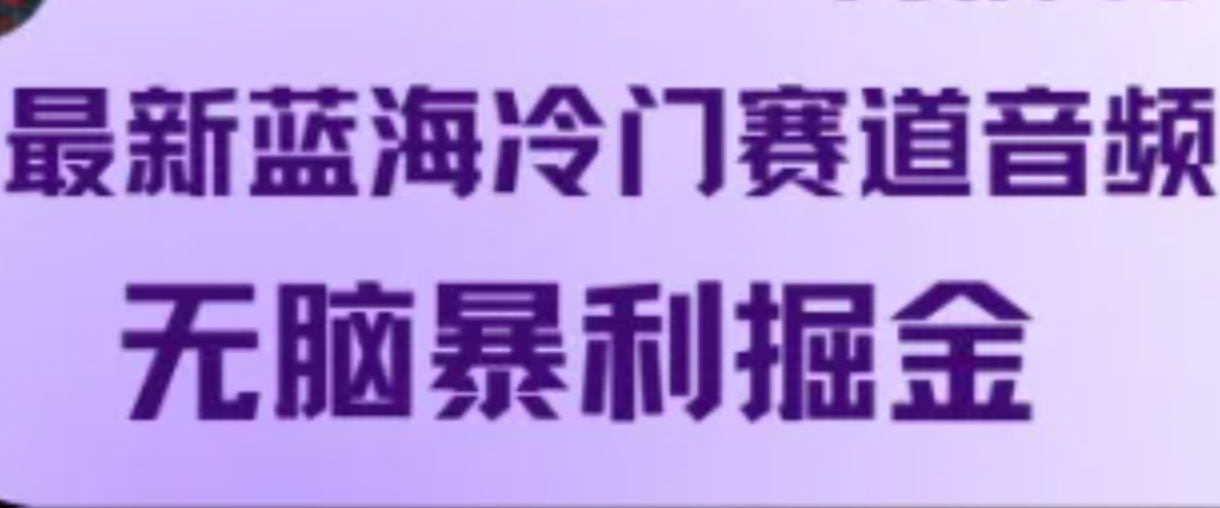 最新蓝海冷门赛道音频，无脑暴利掘金-中创网_分享创业项目_助您在家赚钱