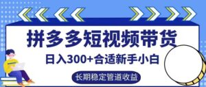 拼多多短视频带货日入300+有长期稳定被动收益,合适新手小白【揭秘】-中创网_分享创业项目_助您在家赚钱