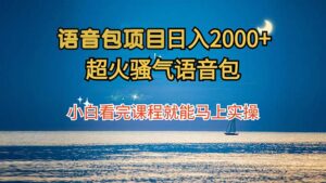 (12734期)语音包项目 日入2000+ 超火骚气语音包小白看完课程就能马上实操-中创网_分享创业项目_助您在家赚钱