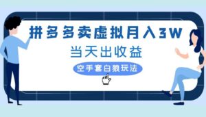 拼多多虚拟项目,单人月入3W+,实操落地项目-中创网_分享创业项目_助您在家赚钱