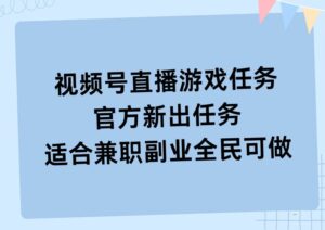 视频号直播游戏任务，操作简单，适合兼职副业全民可做-中创网_分享创业项目_助您在家赚钱