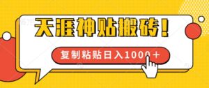 靠搬运天涯神贴,蓝海冷门赛道,轻松日入几张-中创网_分享创业项目_助您在家赚钱