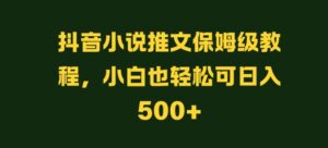 抖音小说推文保姆级教程,小白也轻松可日入500+-中创网_分享创业项目_助您在家赚钱