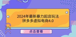 (12762期)2024年最新暴力起店玩法,拼多多虚拟电商4.0,24小时实现成交,单人可以..-中创网_分享创业项目_助您在家赚钱