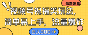 视频号祝福类玩法, 简单易上手,流量爆炸, 日入300+【揭秘】-中创网_分享创业项目_助您在家赚钱